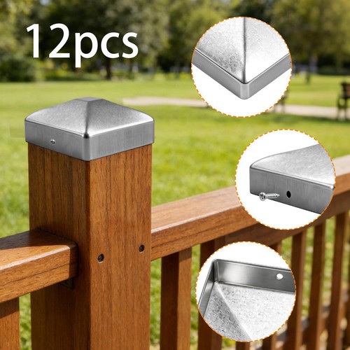 Pack fence post caps - fence, silver